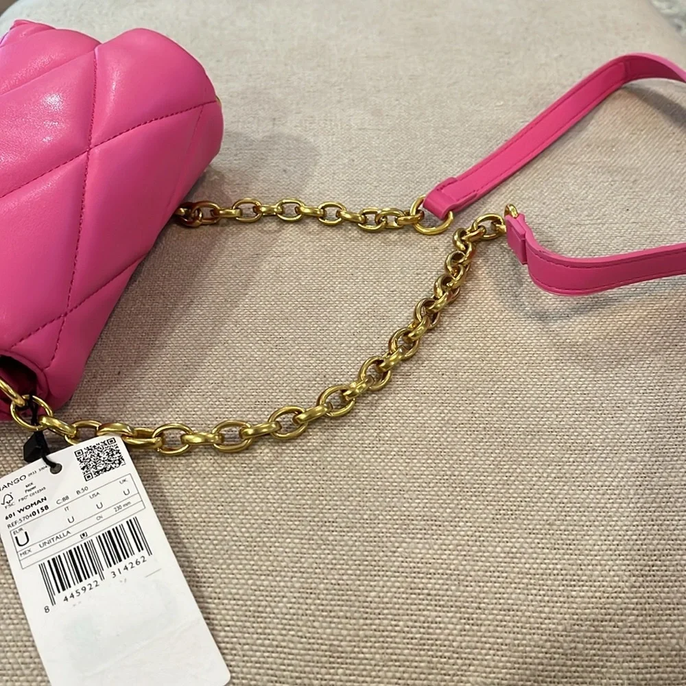 Mango Pink Quilted Chain Bag/NWT